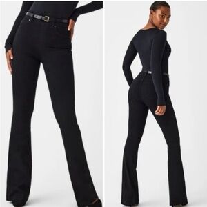 Spanx Black Everywear High Rise Pull On Flare Black Jean Pants Size 2X